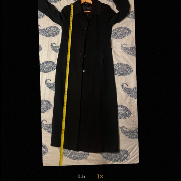 Steve by Searle Vintage Full Length Black Wool Cashmere Blend Coat Size 10 - Picture 8 of 9